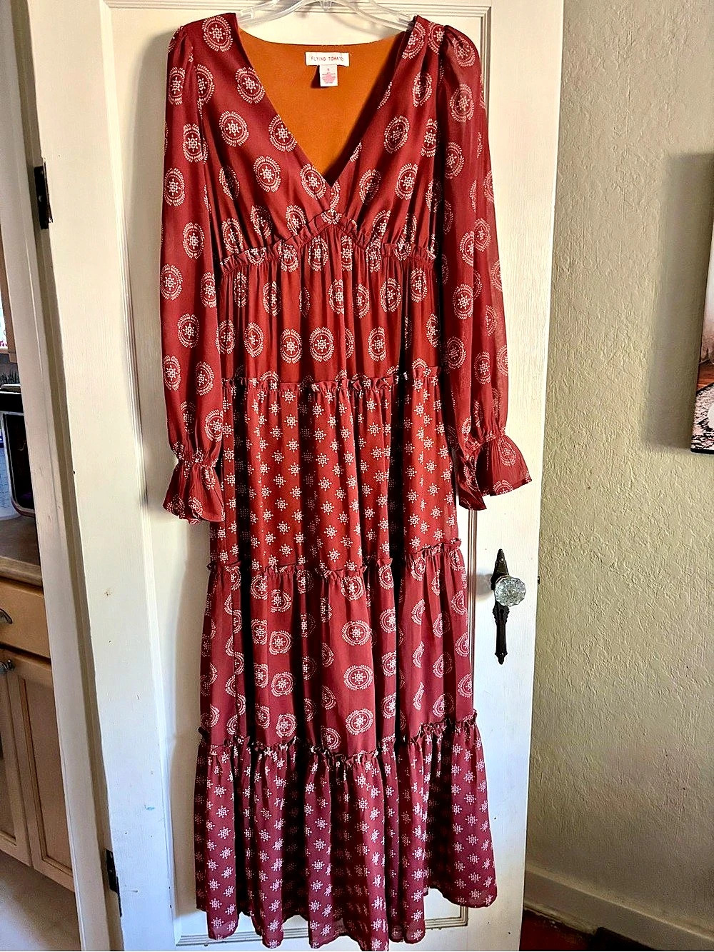 Flying Tomato Printed Tiered Maxi Dress